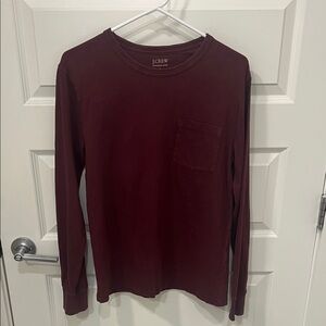 Two Pack J. Crew Men's Long-Sleeve Pocket Tee in Maroon & Green
